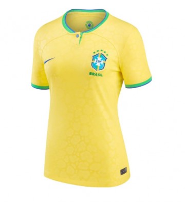 Brazil Replica Home Stadium Shirt for Women World Cup 2022 Short Sleeve